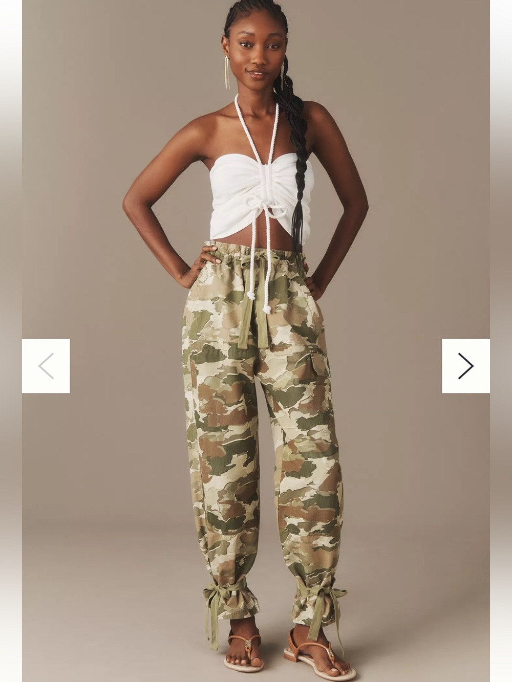 Pilcro Camo Paperbag Pants small NWT